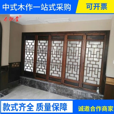 直销中式仿古门窗 东阳木雕复古门窗 寺庙宗祠民宿木制格栅门窗 2平方米起批图3