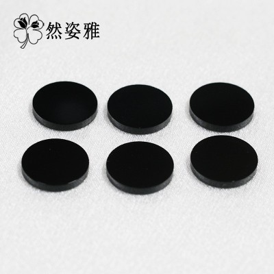 天然黑玛瑙圆片黑玛瑙圆形薄片 圆形贴片裸石饰品配件双平面光面图4