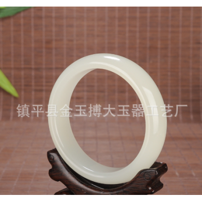 新疆和田玉玉镯子女款黄玉羊脂玉昆仑白玉手镯批发图2