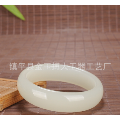 新疆和田玉玉镯子女款黄玉羊脂玉昆仑白玉手镯批发图3