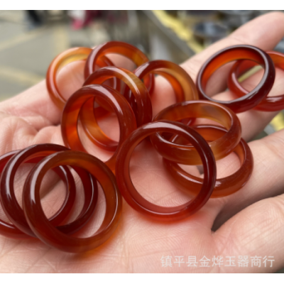 玛瑙戒指玉髓细戒指线戒尾戒手持跑环男女款饰品配件DIY 直播批发图4