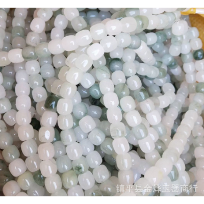 天山翠散珠金丝玉老型珠圆珠散珠单珠批发手串雪翠冰翠飘蓝花特价图2