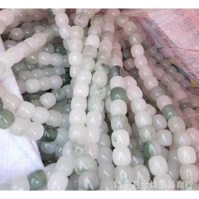 天山翠散珠金丝玉老型珠圆珠散珠单珠批发手串雪翠冰翠飘蓝花特价图3