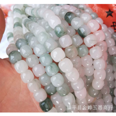 天山翠散珠金丝玉老型珠圆珠散珠单珠批发手串雪翠冰翠飘蓝花特价图5