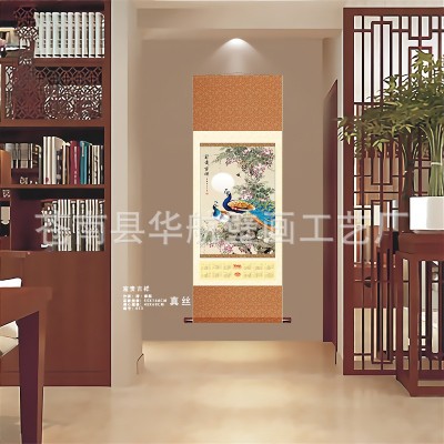 丝绸挂历织锦画丝绸画挂轴年画福刺绣画福字台历对联定制福字佛像 10幅起批图3