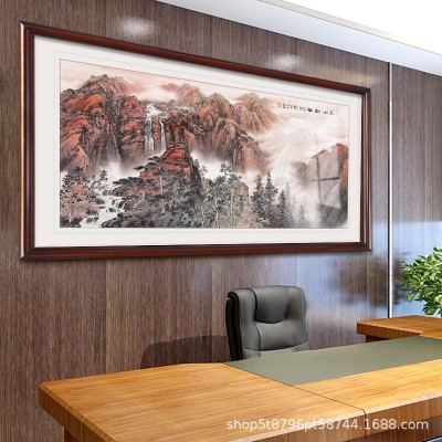 流水生财紫气东来山水来财风水装饰画财源滚滚壁画办公室挂画批发 2副起批图4