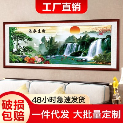 流水生财紫气东来山水来财风水装饰画财源滚滚壁画办公室挂画批发 2副起批图2