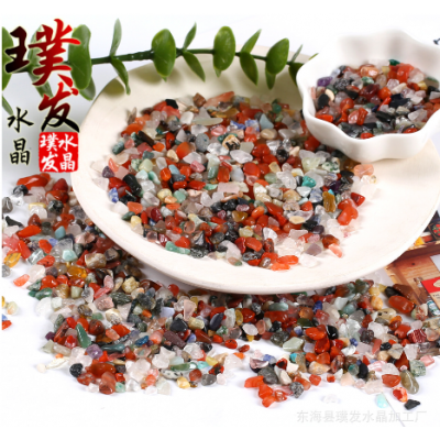 七彩水晶宝石 水晶碎石消磁石 鱼缸石景观装饰 装潢用料图2