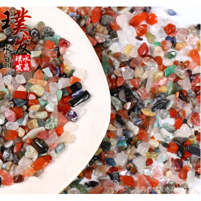 七彩水晶宝石 水晶碎石消磁石 鱼缸石景观装饰 装潢用料图4