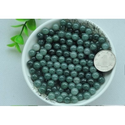 翡翠A货油青散珠冰种玉珠子圆珠子DIY配件手链项链珠配件4mm-13mm图3