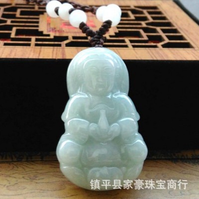 缅甸a货翡翠佛玉佛佛翡翠笑佛玉佛公吊坠25mm玉石玉器挂件女款图3