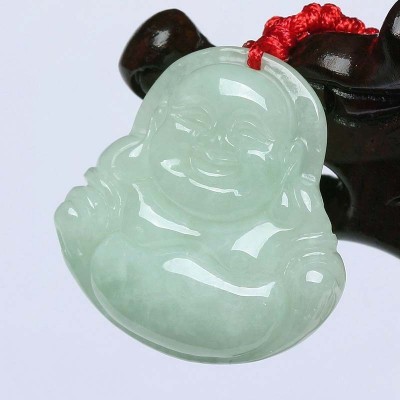 缅甸a货翡翠佛玉佛佛翡翠笑佛玉佛公吊坠25mm玉石玉器挂件女款图2