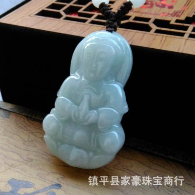 缅甸a货翡翠佛玉佛佛翡翠笑佛玉佛公吊坠25mm玉石玉器挂件女款图4