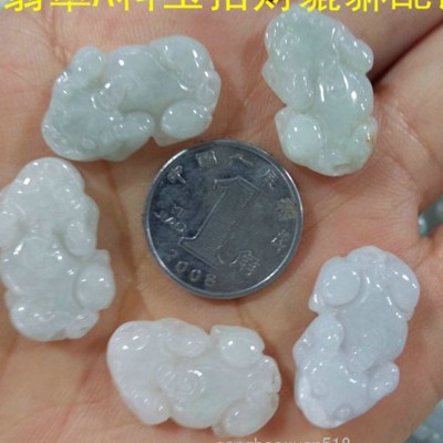 冰种A货翡翠 貔貅散珠 DIY散件配饰 手工编饰品配件男女款图2