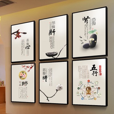 中医养生中式装饰画中医馆诊所墙壁画足疗店推拿按摩美容院挂画 4副起批图3
