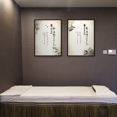 中医养生中式装饰画中医馆诊所墙壁画足疗店推拿按摩美容院挂画 4副起批图4
